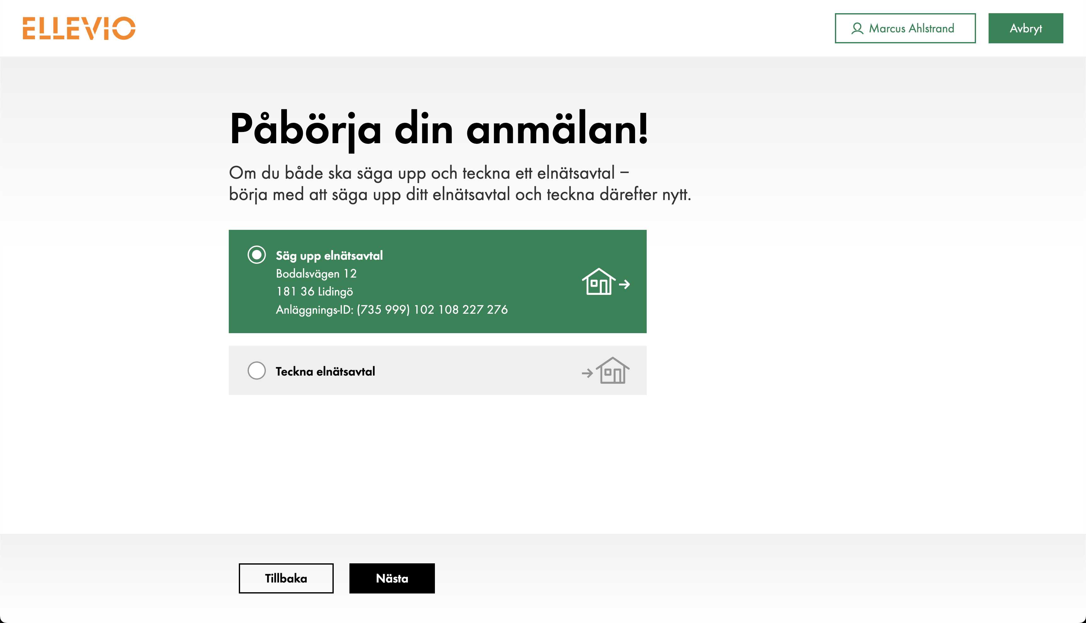 Stegvis flöde för flyttanmälan