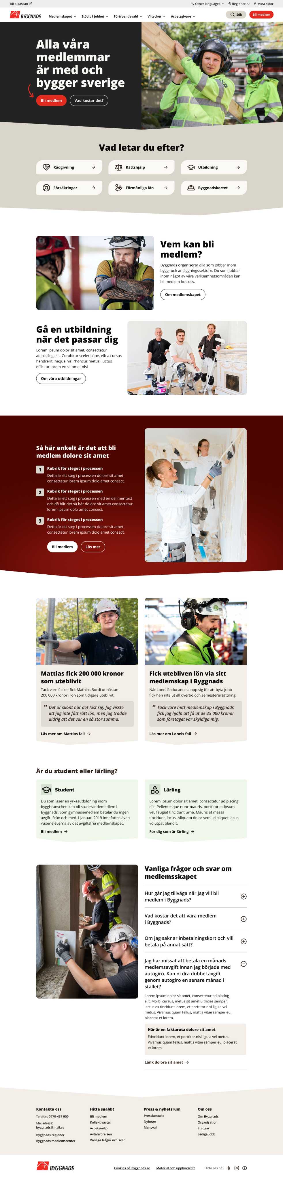 Understartsida med fördjupande innehållsblock